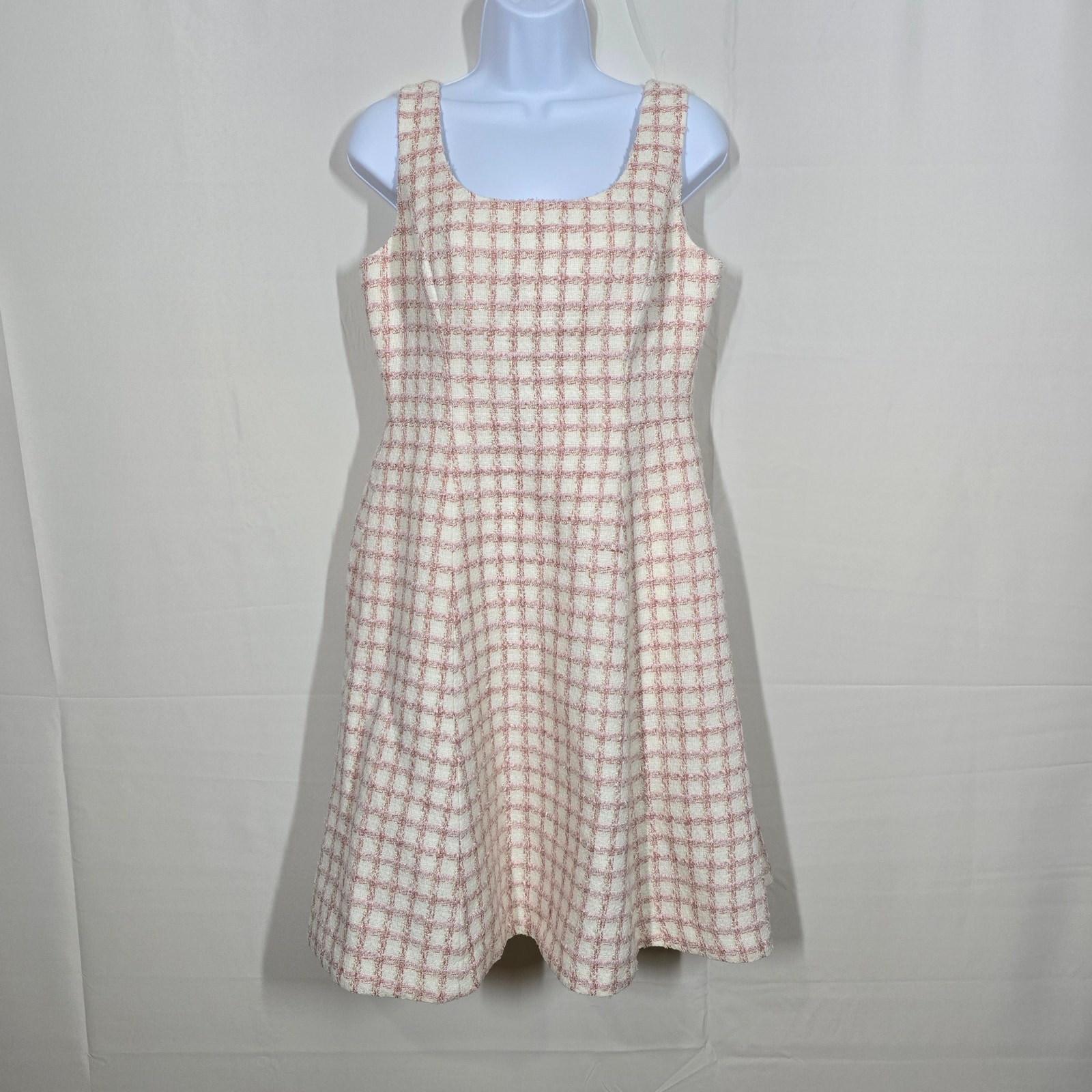 Gal Meets Glam Anthropologie Evangeline Windowpane Plaid Boucle Dress Size 6p